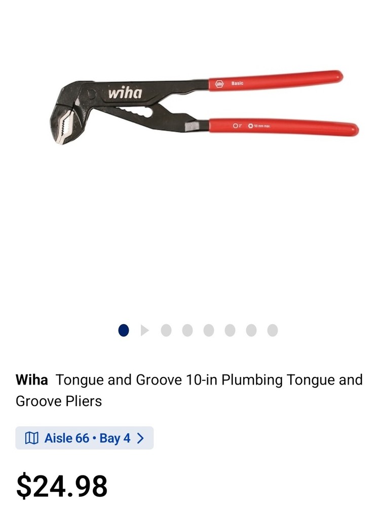 Wiha Tools 32661 Soft Grip Adjustable Pliers Box Type 10 Inch