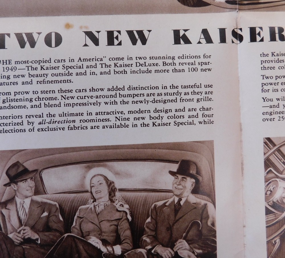Kaiser Sedan 1949 Brochure 6"x8"