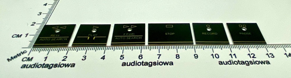 Harman Kardon Cassette Function Button Labels Custom Made Set CD391 CD491 BLACK