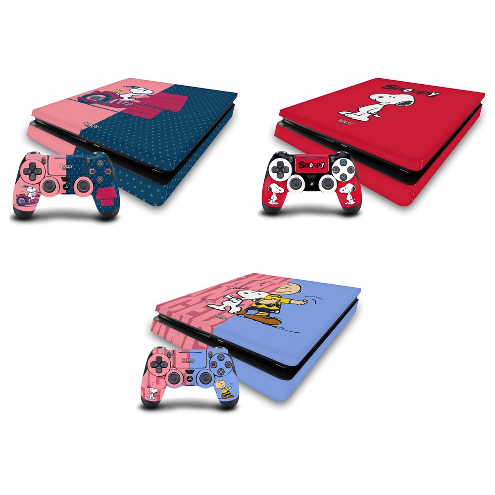 OFFICIAL PEANUTS CHARACTER GRAPHICS VINYL SKIN FOR PS4 SLIM CONSOLE & CONTROLLER