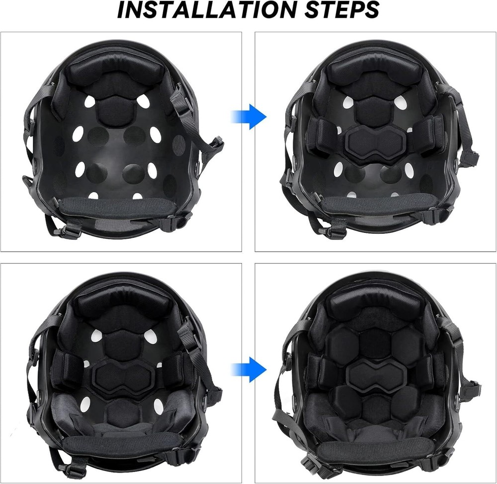 Tactical Helmet Pads - Universal Replacement Internal Memory Foam Pad Inserts...