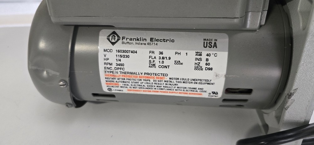 Fisher Scientific Maxima C Plus Vacuum Pump Motor Assembly – Franklin...