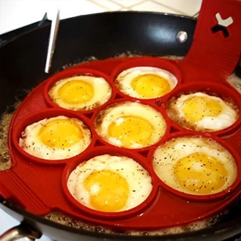 7 Holes Silicone Mold Pancake Maker Nonstick Egg Ring Maker Kitchen Accessories