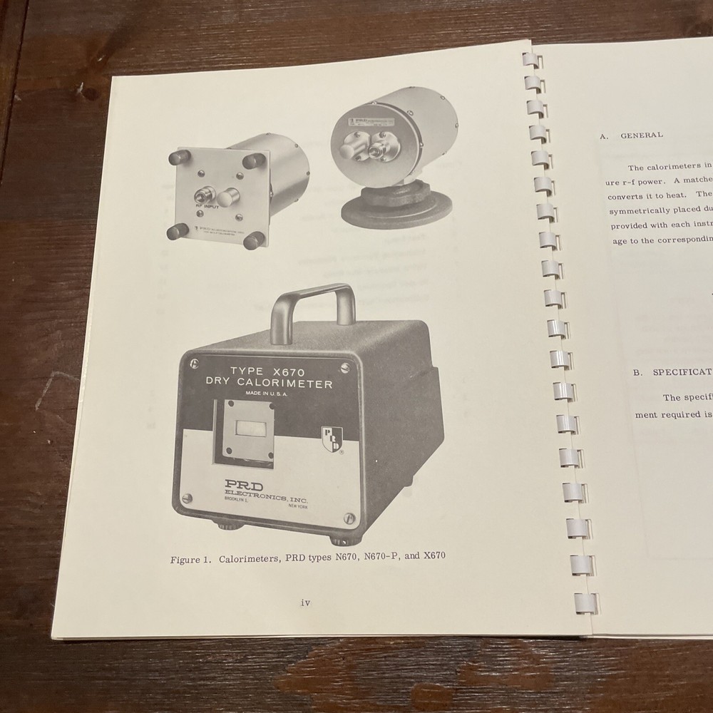 PRD Electronics Type 670 Series Calorimeters Operating Instructions 1962