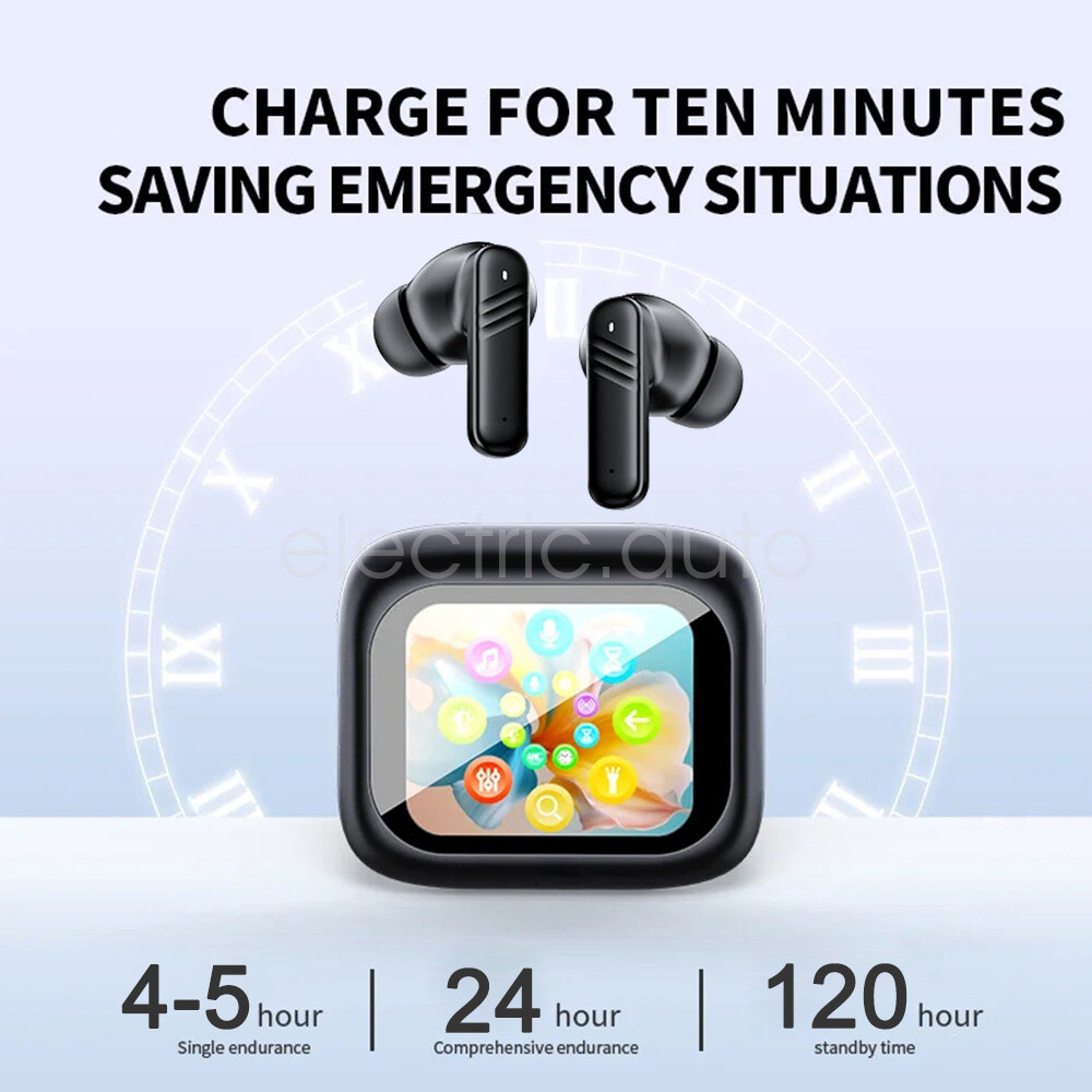 Bluetooth 5.4 Earphone Full Touch Screen TWS Wireless Earbuds Noise Reduction