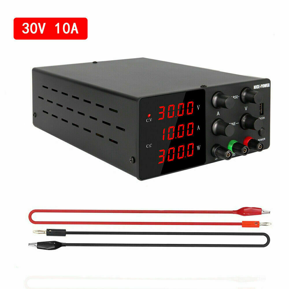 Regulated DC Laboratory Power Supply Adjustable Lab 30V 10A Voltage Regulator