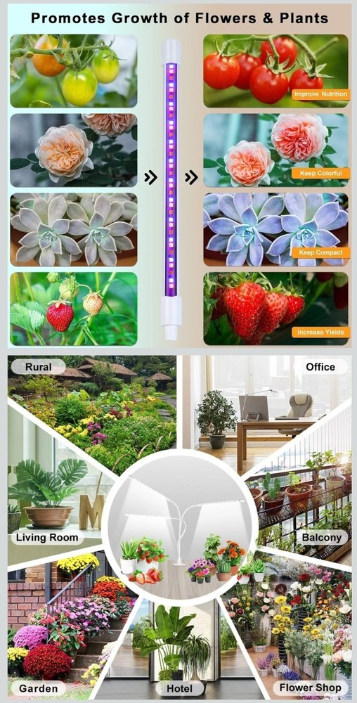2 BoxesLED Grow Light 144 LEDs 3 Modes Dimmable Timer Gooseneck