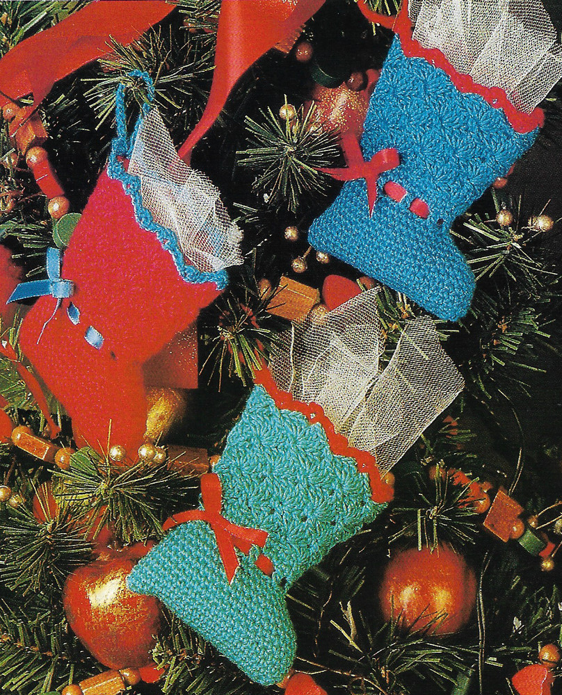 Mini Christmas Stockings crochet PATTERN INSTRUCTIONS
