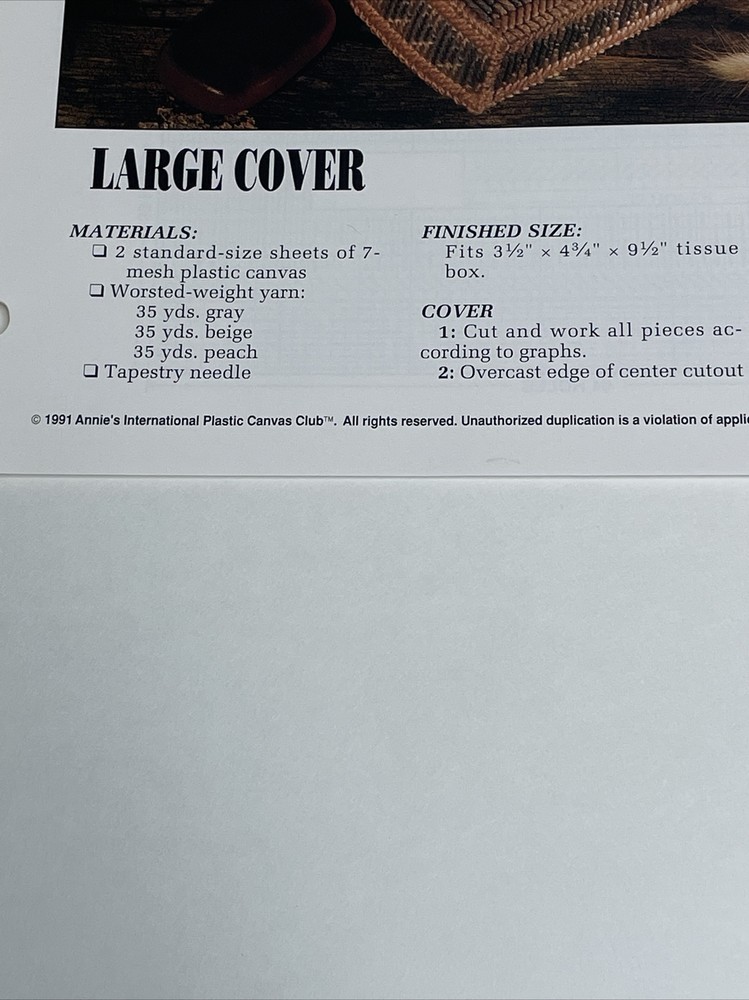 Aztec Tissue Covers 3 Sizes Annie's Plastic Canvas Pattern