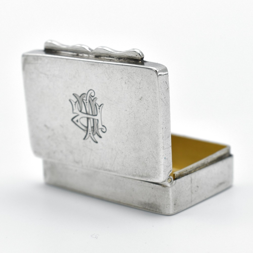 Antique Solid Silver Snuff Box Pill Pot 1920 Robert Chandler