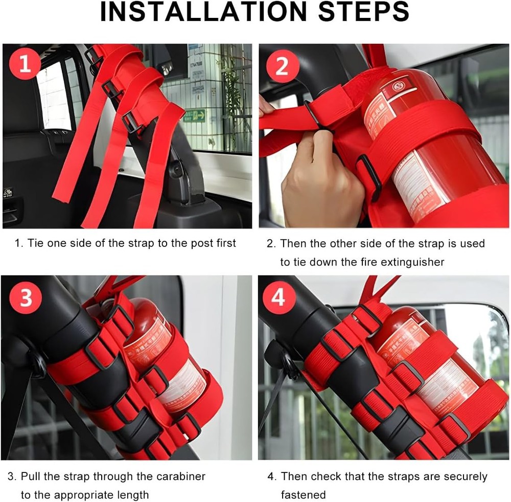 Roll Bar Fire Extinguisher Holder with American Flag