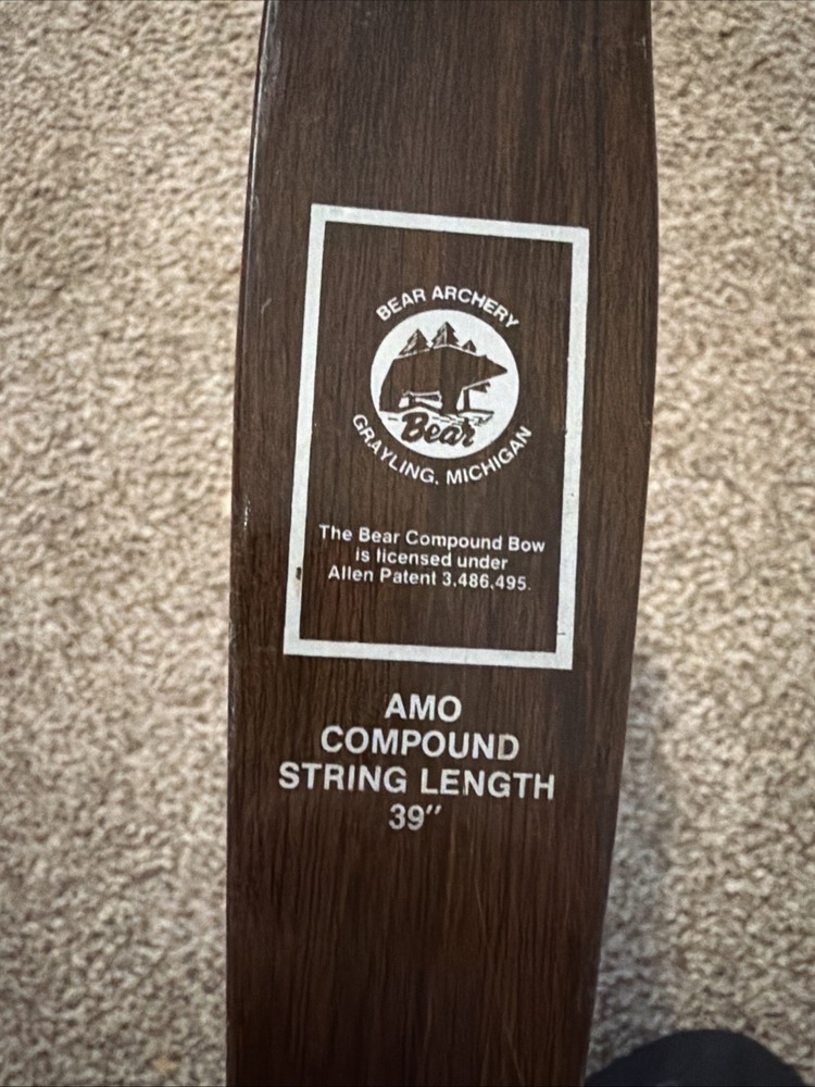 Original Bear 39" Archery Compound Bow In Mint Condition