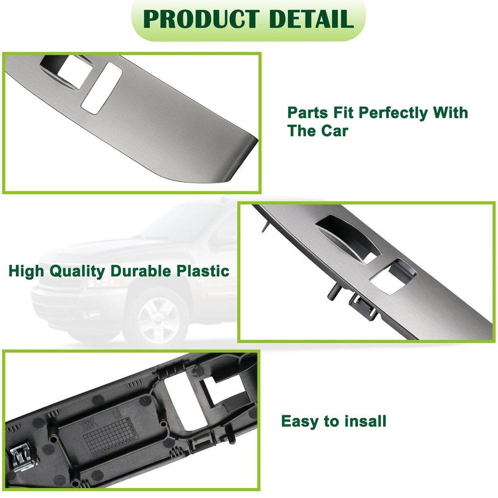 omoZone Window Switch Bezel Cover Front Right Fit for 2007-2009, Silver