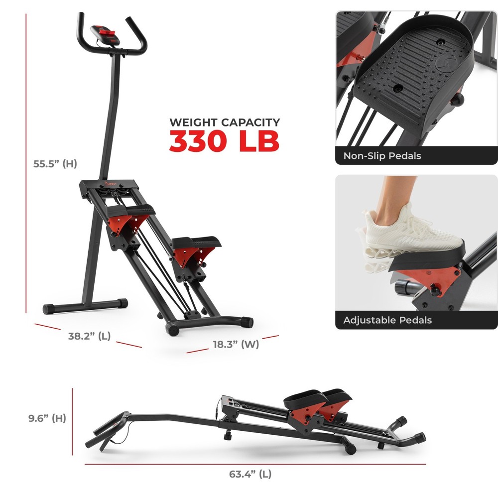 Smart Stair Stepper Climber Exercise Machine with Resistance Cords Vertical Step