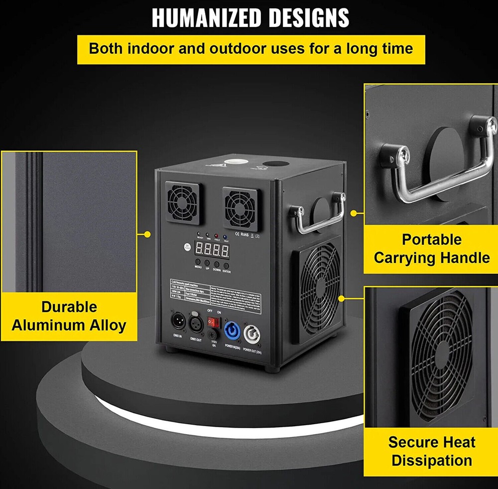 700W Cold Spark Machine DMX Firework Machine Stage Effect Wedding Party Remote