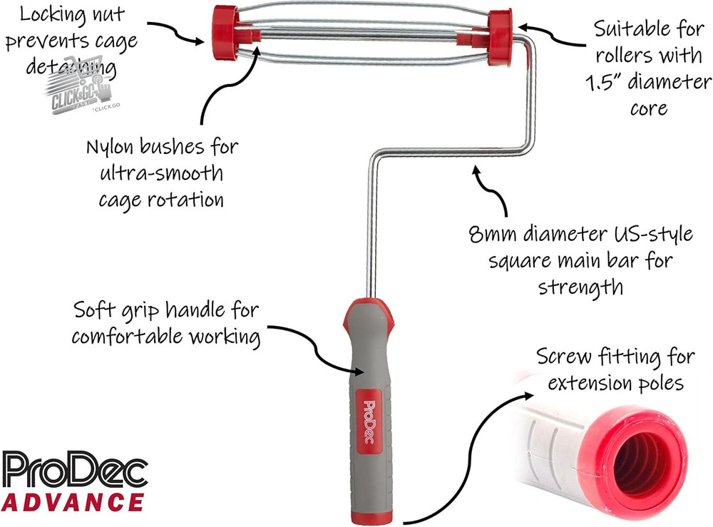9 Inch X 1.5" Soft Handle Paint Roller Frame Professio