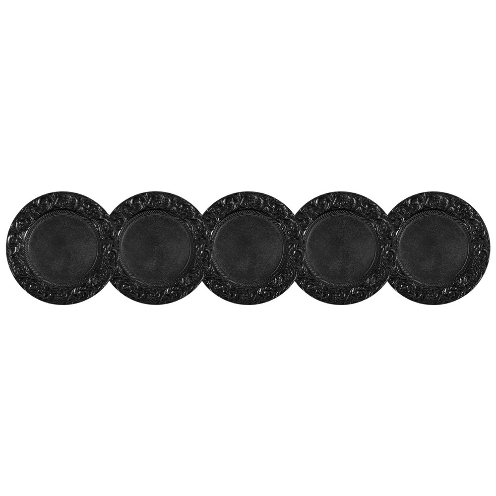 150 Black Plastic Plates Set - Disposable Dinner Plates Bulk Pack for Par