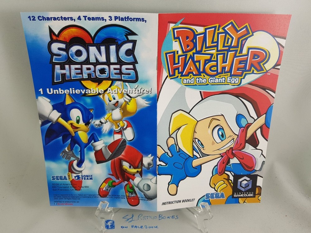 MANUAL - BILLY HATCHER EGG Nintendo Gamecube 'Replacement' Instruction Booklet