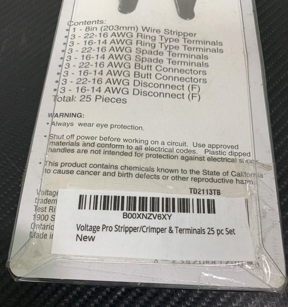 Voltage Pro Stripper / Crimper With Terminals 25 Pieces Set - NEW! FAST!