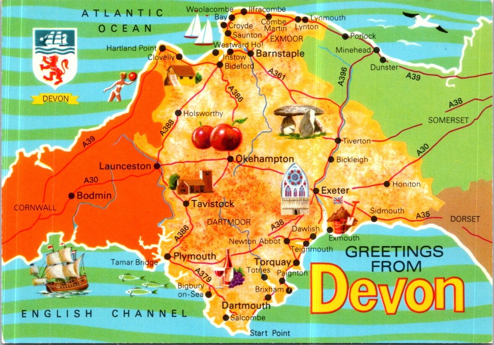 (991) 28-5-202 - UK - Map of Devon