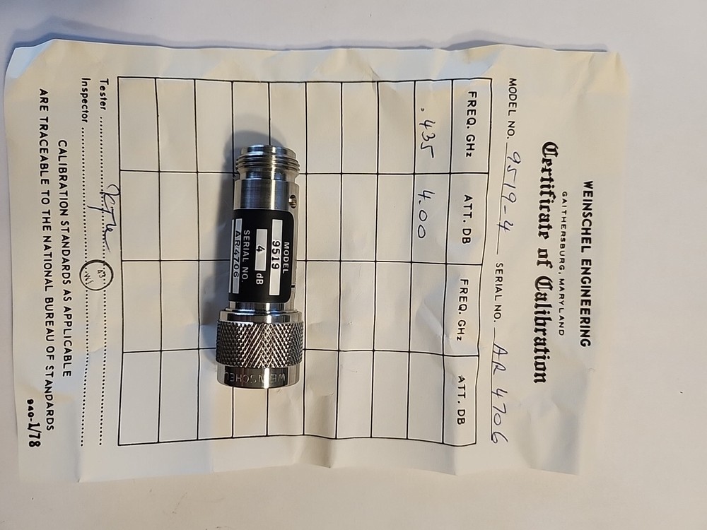 Weinschel attenuator Model 9519-4, NOS.