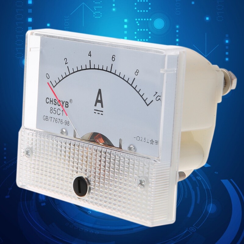 0-10A Analog for DC Current Panel Meter Amperemeter Rectangle Measuring Detector