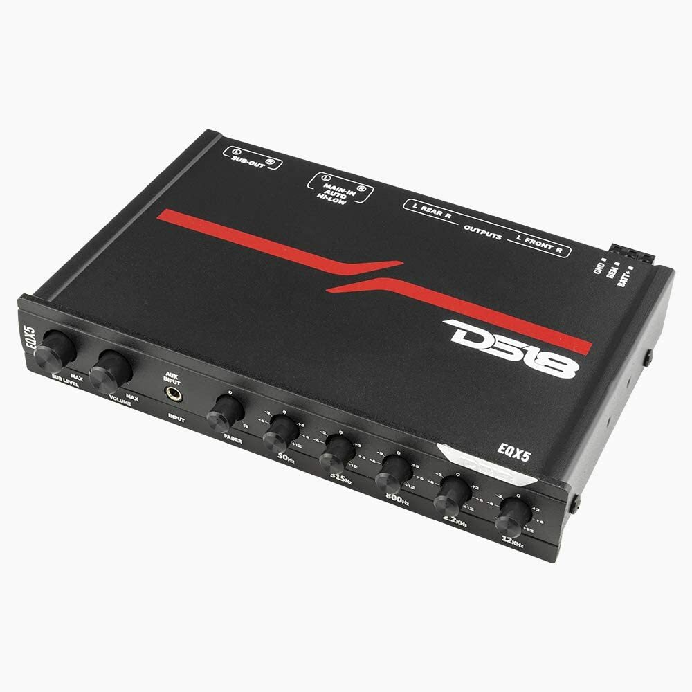 DS18 EQX5 8 Volt 5 Band Car Stereo Equalizer Subwoofer Control RCA Speaker Input