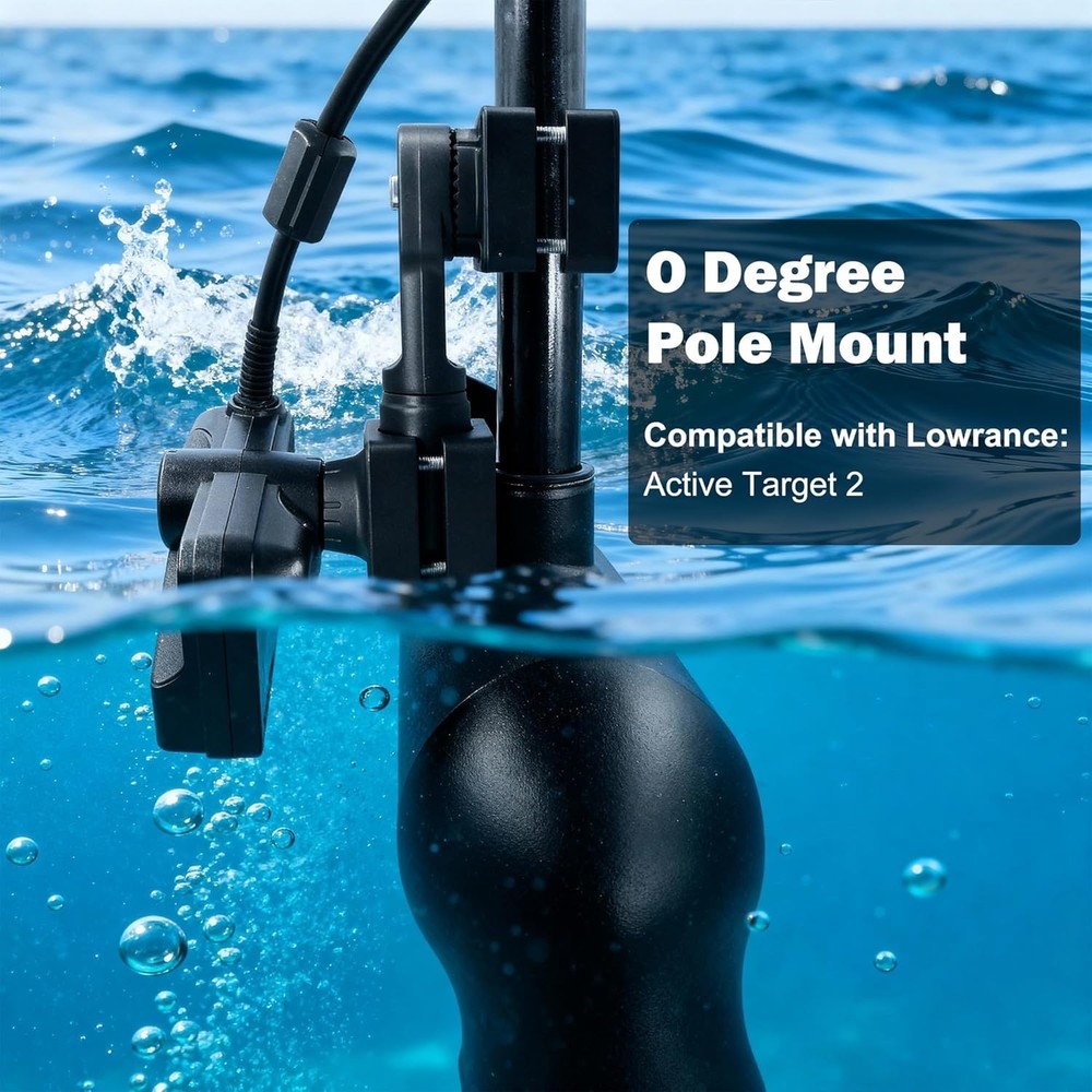 Professional 0 Degree Transducer Pole Mount for Lowrance ActiveTarget 2 AT2