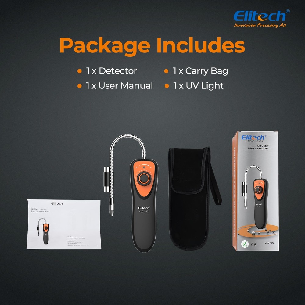 Elitech Refrigerant Leak Detector, CLD-100 Freon CLD-100-UV, orange