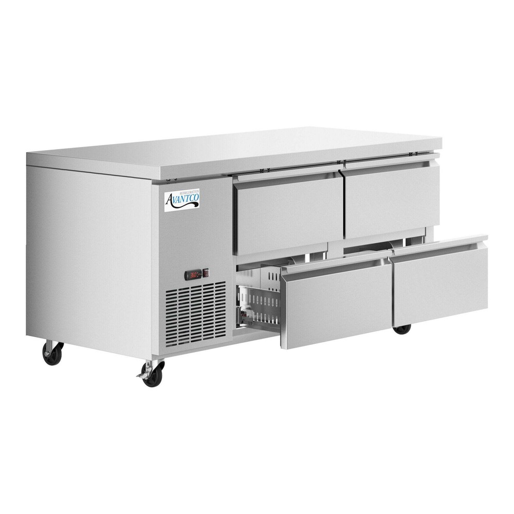 67" Stainless Steel Four Drawer Extra Deep Undercounter Refrigerator