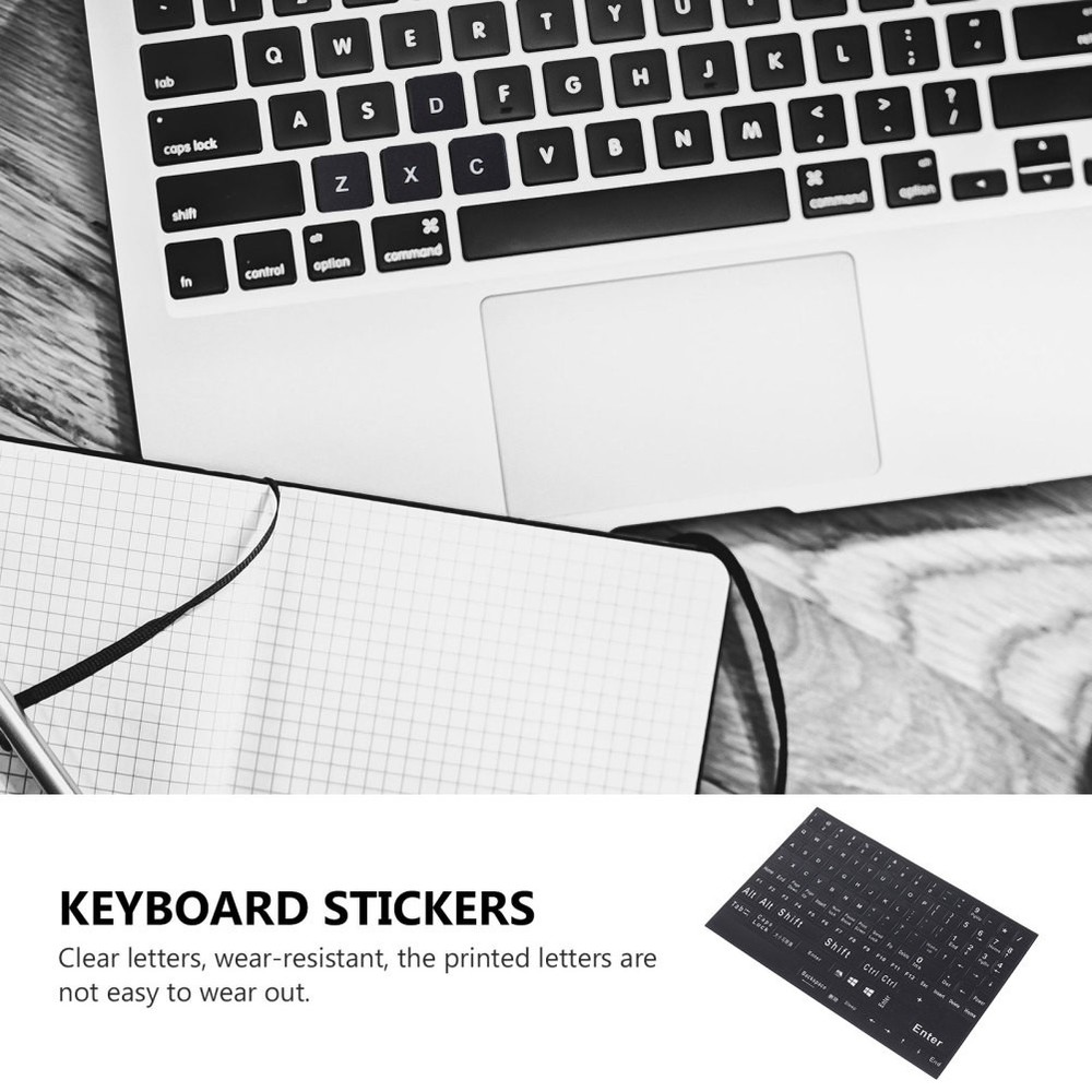 2 Sheets English Keyboard Replacement Letter Stickers for Typing