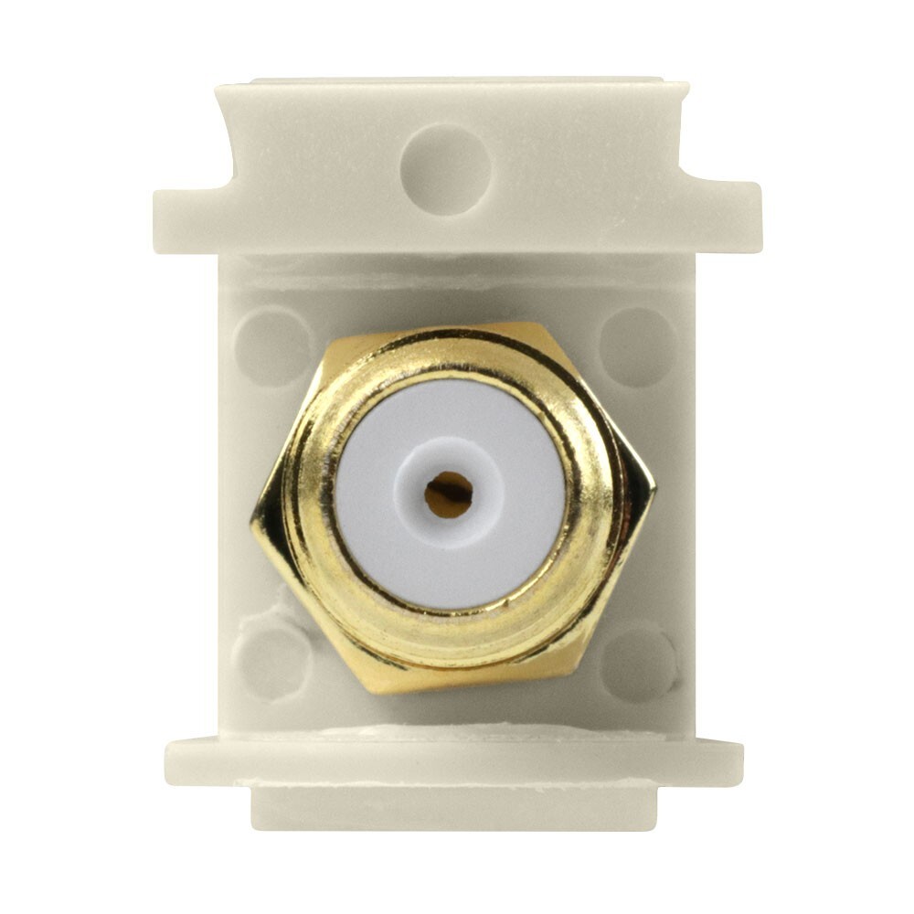 Construct Pro F-Connector to RCA Keystone Jack Insert (Light Almond)