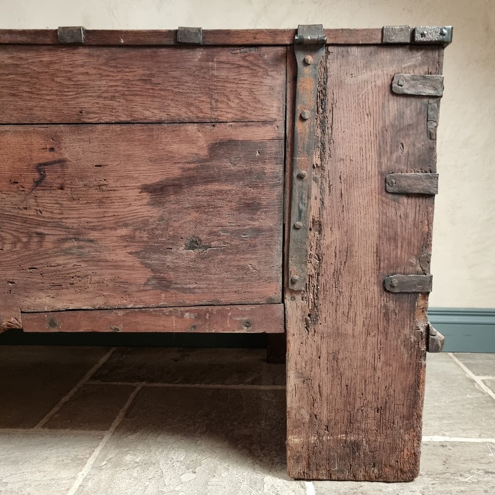 A 16th Century Iron Bound Coffer.