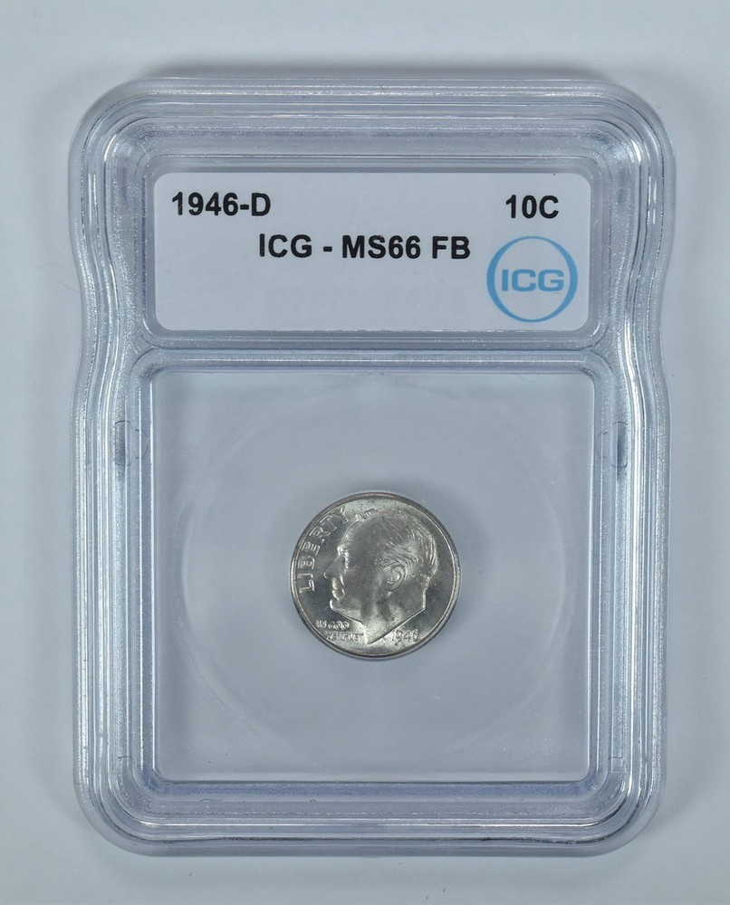 1946-D Roosevelt Dime MS66 FB ICG
