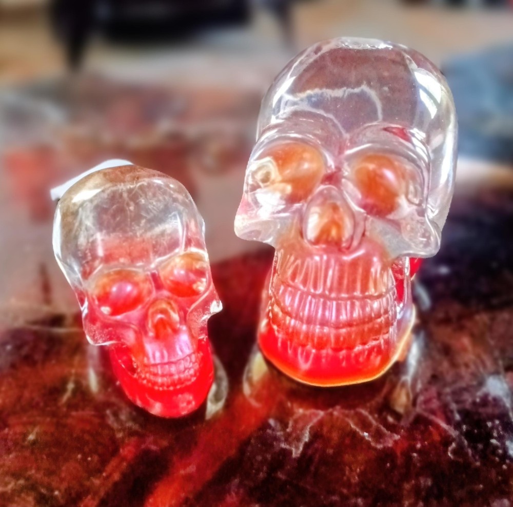 skulls with fairy lights a large set