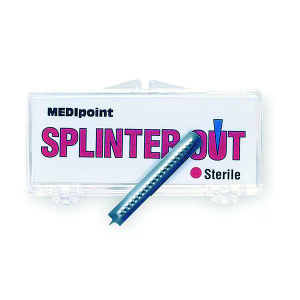 Splinter Remover Refill, Steel, Sterile, Plastic Case, Surgically Sharp, Easy to