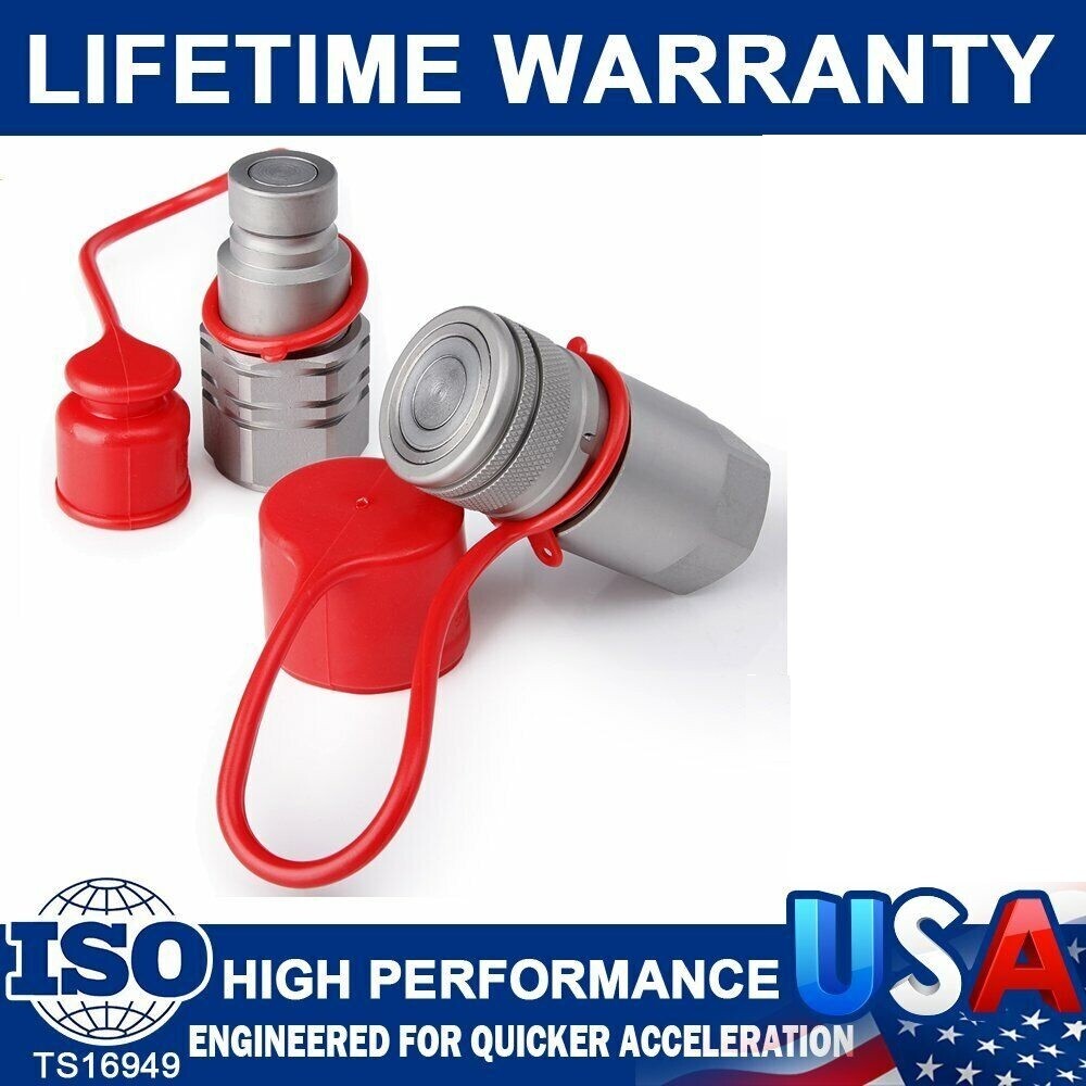 4sets 3/4" NPT Pair Hydraulic Flat Face Quick Coupler Skid Steer Bobcat ISO16028