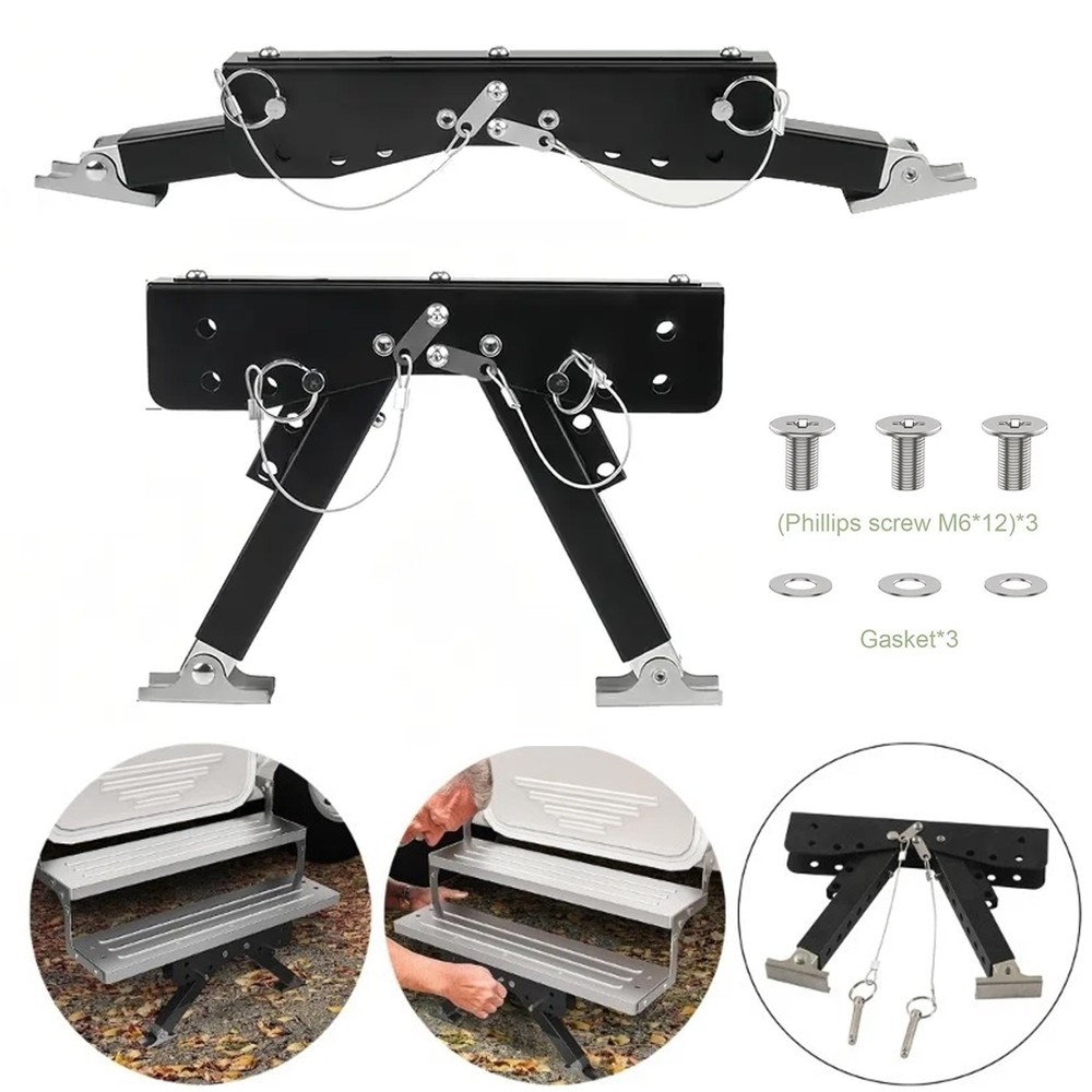 RV Foot Stabilizer Multi-Purpose Folding Step Stabilizer Camping Car Accessory