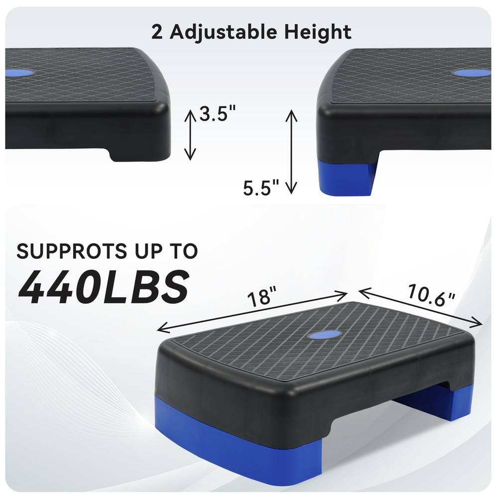 Aerobic Stepper Step Platform 18 inches Multiple Colors Fitvids Workout Risers