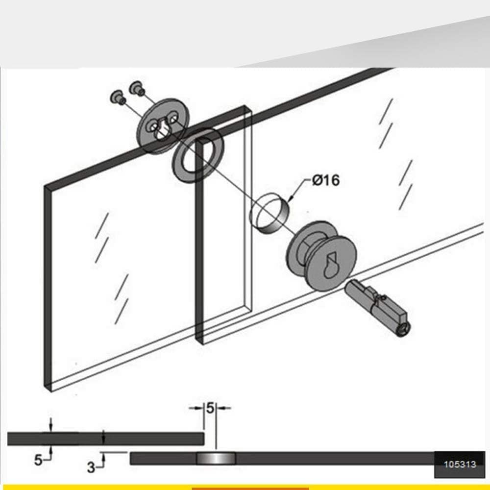 Glass Lock Sliding Door with Key Display case Locks Small, Silver