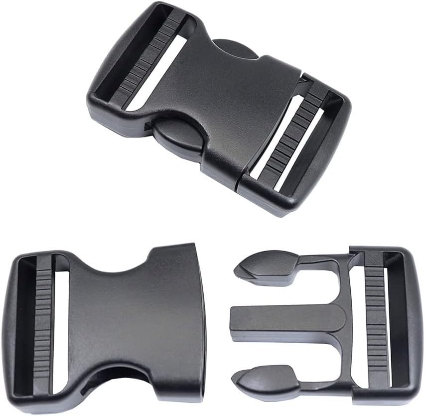 Quick Release 1.5 Inch Adjustable Buckles - Durable Plastic Strap Clips, 2 Pack