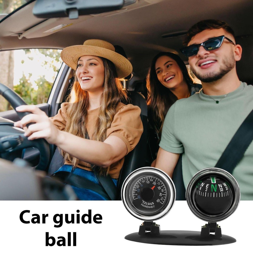 Dash Mount Compass Navigation Ball with Temperature Tester For Car