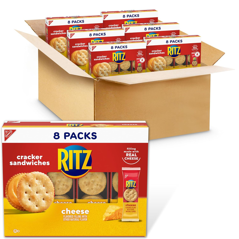 Cheese Sandwich Crackers, 48 Snack Packs (6 Boxes)