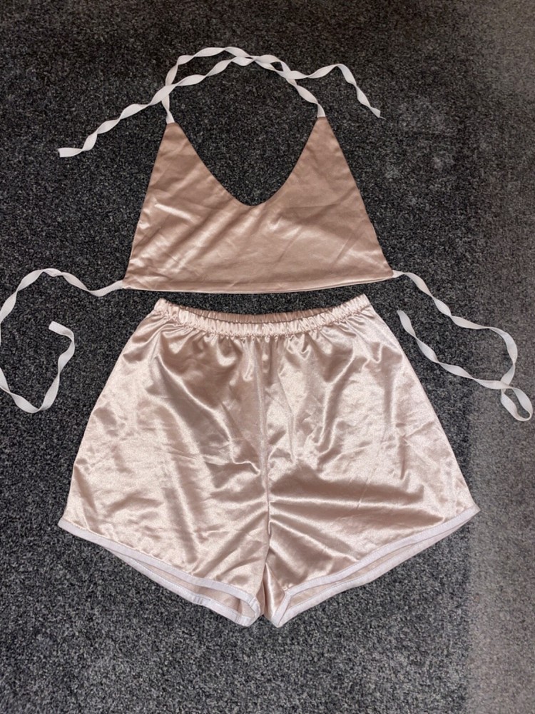 Shiny metallic gold two piece set in small
