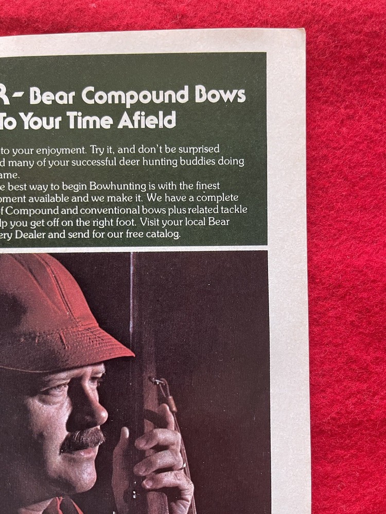 Vintage 1978 Bear Archery Print Ad Bear Compound Bow Ad