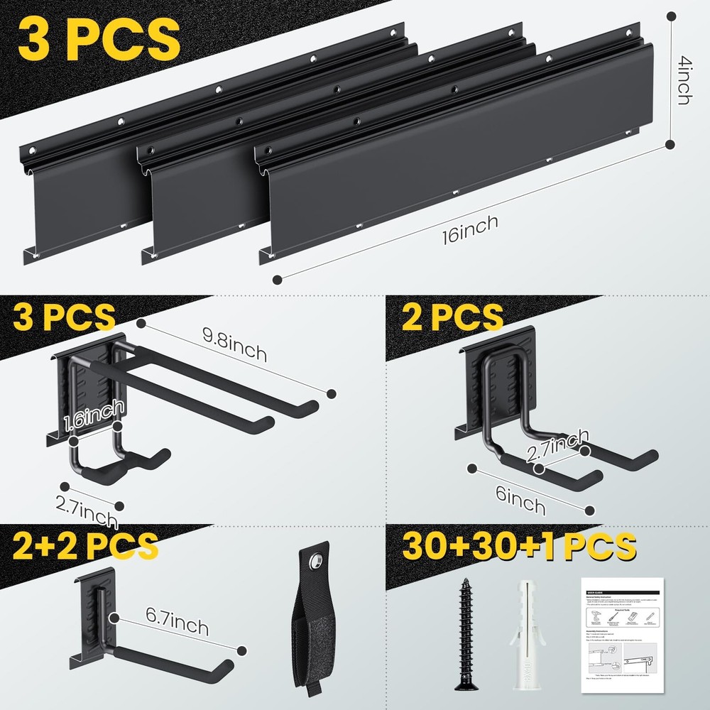 Garage Storage, Wall Mount Tool Storage Rack, 48 Inch Heavy-Duty Ga... Fast Ship