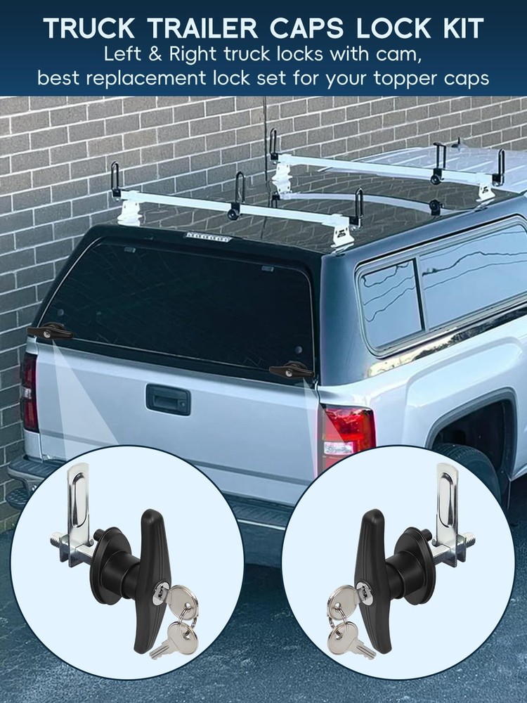 Quality Life Truck Cap Camper Shell T-Handle Lock Universal, galvanization