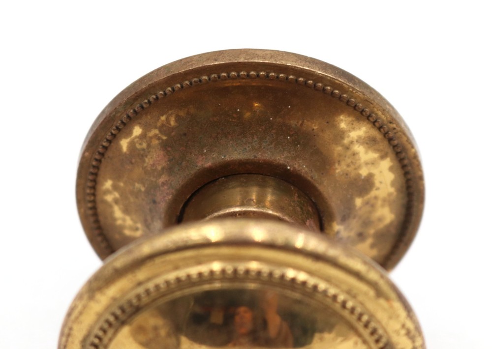 Reclaimed Cast Brass Beaded Dummy Door Knob