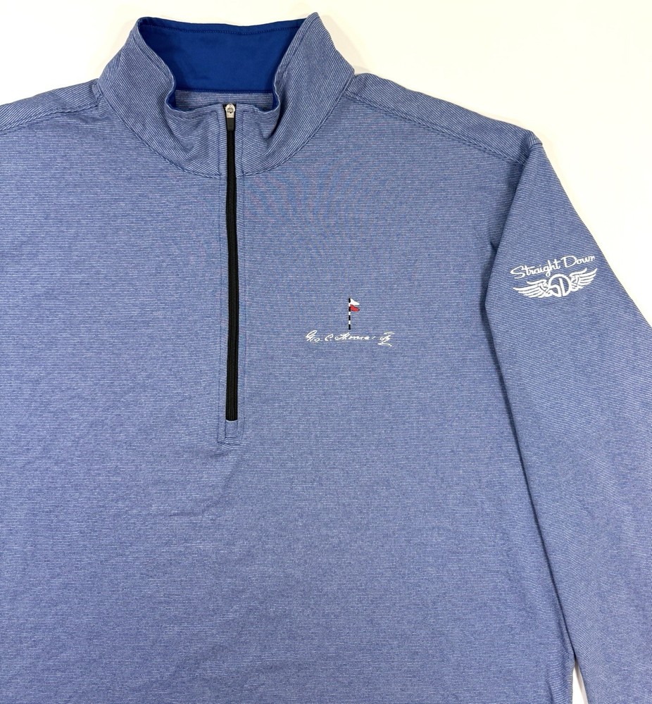 Straight Down Mens 1/4 Zip Pullover George C Thomas Golf Size XL Performance