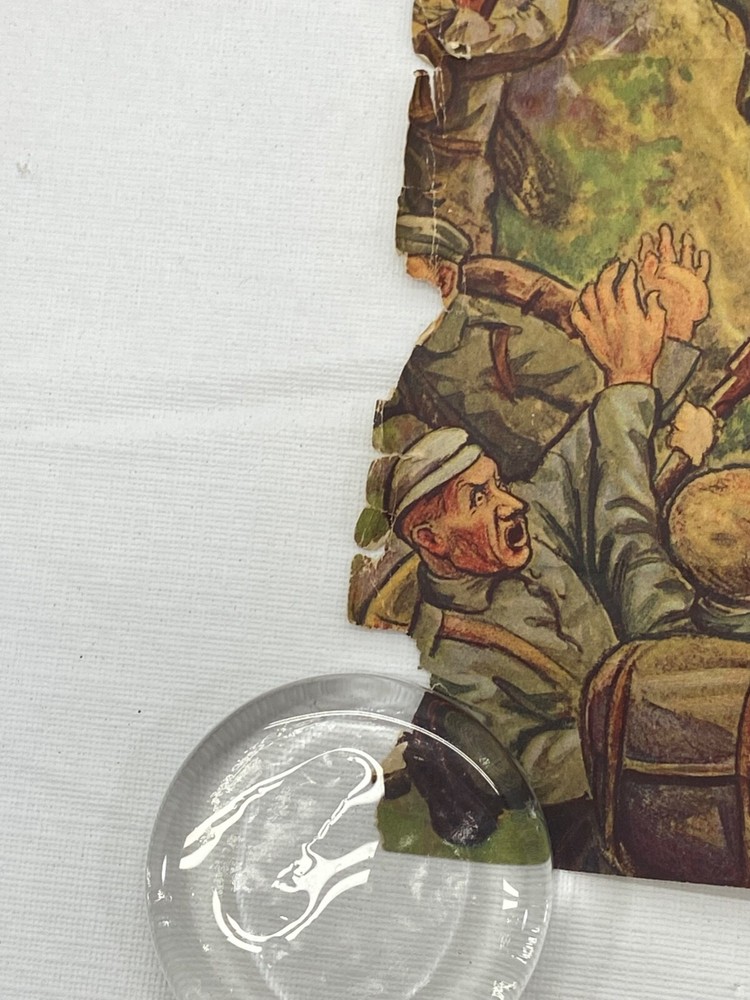 Original WWI Battle Scene Print